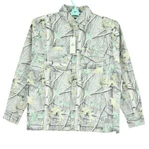 SAINTS STUDIO Men's Textured Natural Lightweight Shacket Small Snap Button NWT